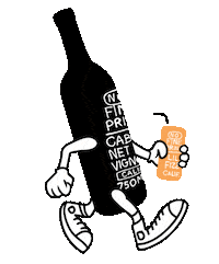 Bottle Of Wine Drinking Sticker by No Fine Print