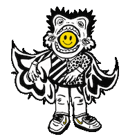 Smiley Face Skateboarding Sticker