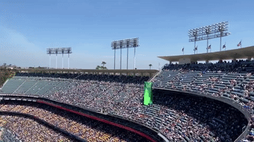 Abortion-Rights Release Banner At Dodger Stadium