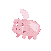 Confused Flying Pig Sticker by PositivelyPigasus