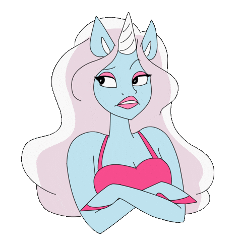 Arms Crossed Sticker by Glow The Unicorn