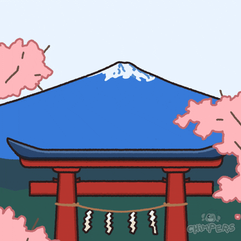 Cherry Blossom Travel GIF by Chimpers