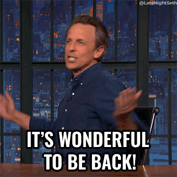 Im Back Late Night GIF by Late Night with Seth Meyers