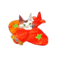 ayanariai cat travel plane ねこ Sticker