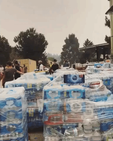 California Residents Collect Aid in Santa Cruz Amid Wildfire Evacuations