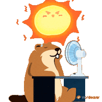 Melting Heat Wave Sticker by WorkBeaver