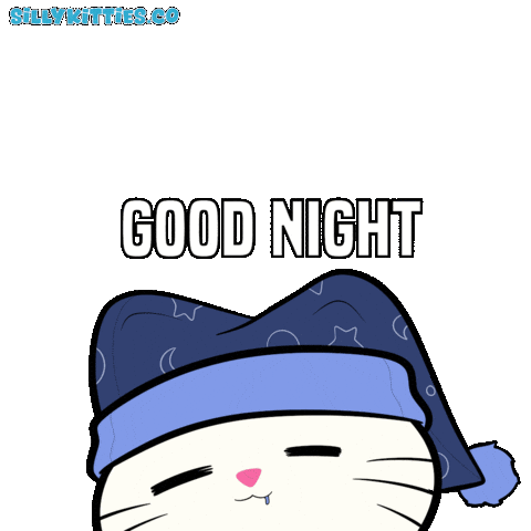 Good Night Cats Sticker by Silly Kitties