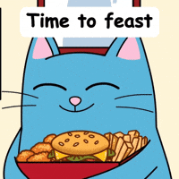 Hungry Blue Cat GIF