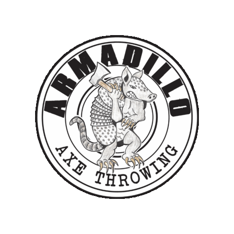 armadilloaxethrowing armadillo armadilloaxethrowing armadilloaxe Sticker