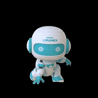 lx-lirunex blue white robot ai GIF