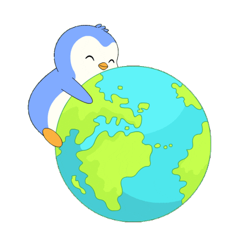 Planet Earth Penguin Sticker by Pudgy Penguins