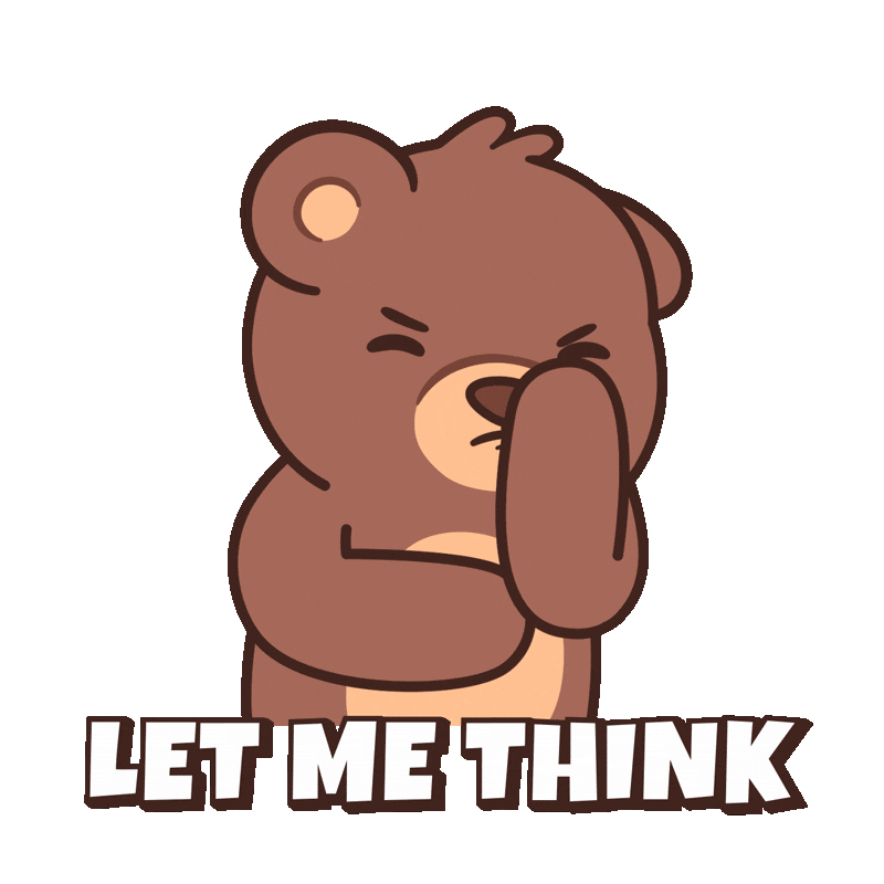 Think Teddy Bear Sticker by BEARISH