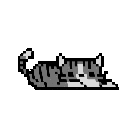Black Cat Pixel Art Sticker by katscratch rekords