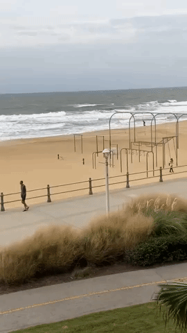 Wind Gusts Lash Virginia Beach Amid Tropical Storm Warning