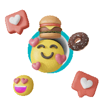 alistae happy sticker emoji burger Sticker