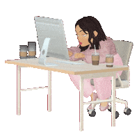 Home Office Girl Sticker
