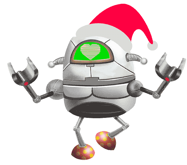 Christmas Robot Sticker by Bill Greenhead