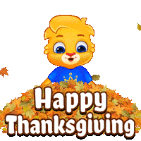 Give Thanks Autumn Sticker by Lucas and Friends by RV AppStudios