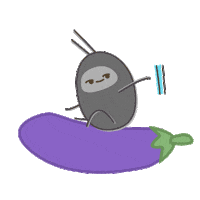 Egg Plant Dancing Sticker by bakubaku the cockroach