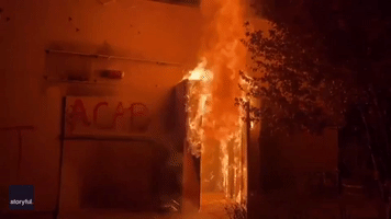 Portland Police Union Building Set Alight During Protests Over Daunte Wright Death