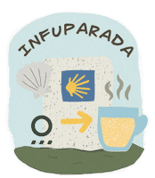 Camino De Santiago Tea Sticker by Orballo