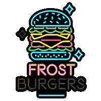 frostburgers neon burger frost neon sign Sticker