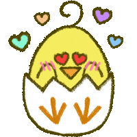 LeiiArt kawaii hearts in love chicken Sticker