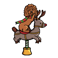 Rudolph The Red Nosed Reindeer Dog Sticker by TEHZETA