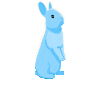 marlynnarts blue bunny rabbit bounce Sticker