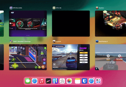 GIF showing closing multiple apps at the same time on iPad