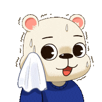 joofamily bear nervous sweat 주씨네가족 Sticker