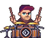 PapadosioOfficial pixelart arcade speakers synthesizer Sticker