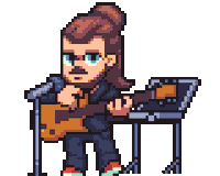 PapadosioOfficial pixelart arcade speakers synthesizer Sticker
