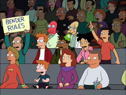 xandara cheering futurama brain slug GIF
