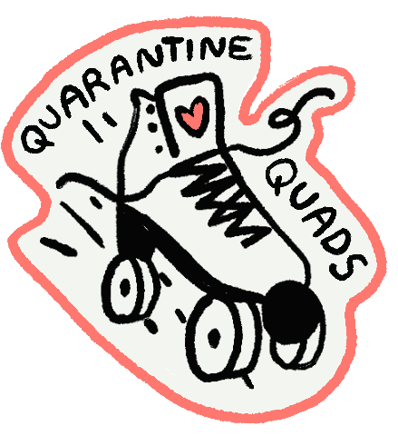Quarantine Roller Skate Sticker by Jaclyn