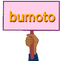 Digital art gif. Hand with medium-tone skin waves a sign up and down against a transparent background. The sign reads “Go Vote” in Tagalog.