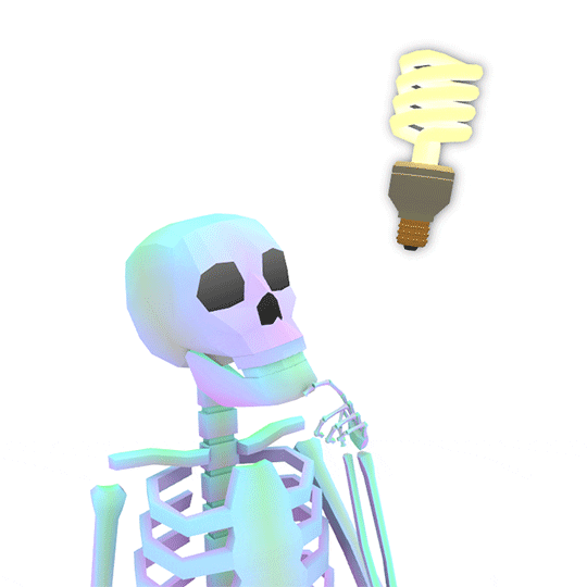 skeleton thinking GIF by jjjjjohn