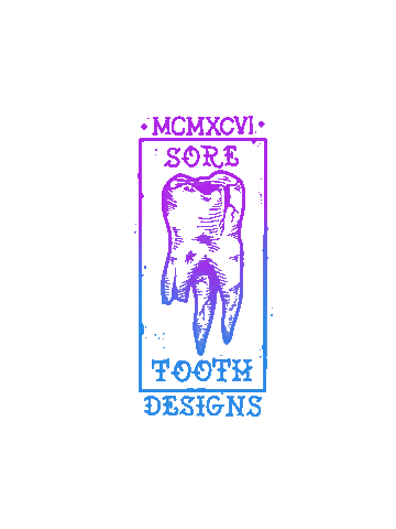 SoreToothDesigns tooth canaan sore tooth soretoothcom Sticker