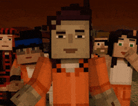 Staring Minecraft Story Mode GIF