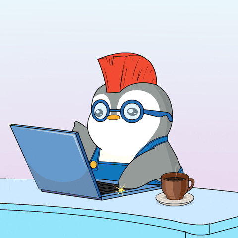 Working Coffee Shop GIF by Pudgy Penguins