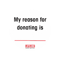 Donate Blood Donor Sticker by Lifeline Blood Services