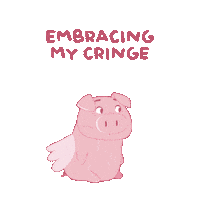 Embrace It Flying Pig Sticker by PositivelyPigasus