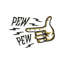 Pew Pew Thumbs Up Sticker by madebyjames