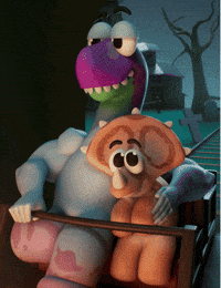 Scared Date Night GIF by Claynosaurz