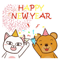 annmeowparty cat happy new year meow cute cat Sticker