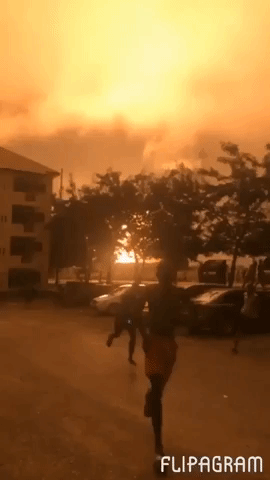 People Seen Running Following Gas Explosion in Accra