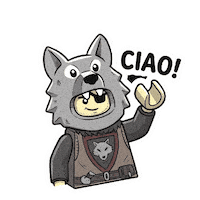 Wolf Laughing Sticker