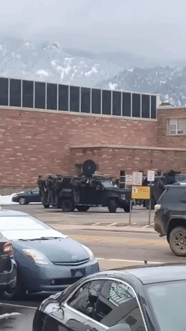 SWAT Team Assembles Outside Boulder High School in Colorado Following Supermarket Shooting