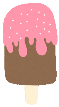 hollypixels hot pink chocolate ice cream Sticker