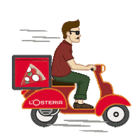 losteria red pizza hungry eating Sticker